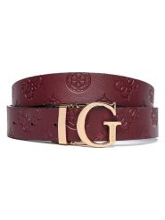 Guess Pasek w kolorze bordowym rozmiar: 95. Czerwone paski Guess, z aplikacjami, z materiału. Za 208.99 zł.