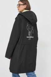 Karl Lagerfeld kurtka damska kolor czarny przejściowa oversize. Czarne kurtki KARL LAGERFELD, l, bez wzorów, z materiału, z kapturem. Za 1,879.90 zł.