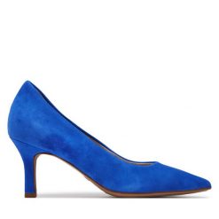 Szpilki Tamaris. Niebieskie szpilki Tamaris, bez wzorów, bez obcasa, na szpilce, bez zapięcia. Za 429.99 zł.