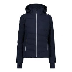 Kurtka puchowa damska z kapturem i zamkiem CMP. Niebieskie kurtki narciarskie CMP, na zimę, l, bez wzorów, z puchu, z kapturem, narciarskie. W wyprzedaży za 835.50 zł.