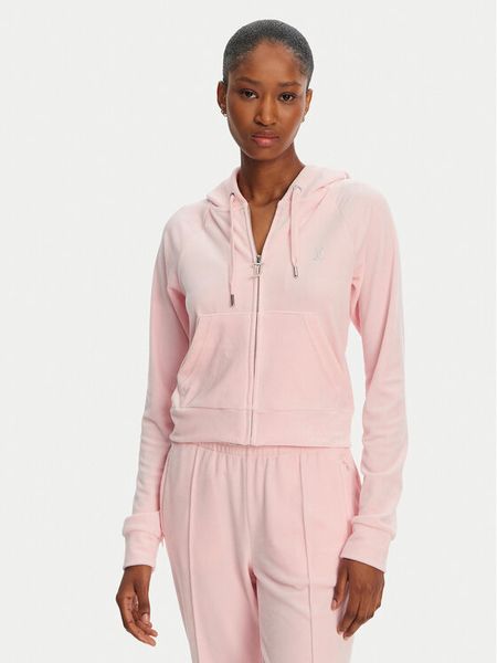 Juicy Couture Bluza Madison JCWA122001 Różowy Slim Fit. Czerwone bluzy Juicy Couture, m, bez wzorów, z syntetyku, bez ramiączek, bez kaptura. Za 309.99 zł.