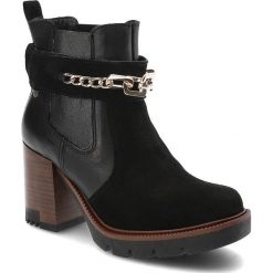 Czarne Botki Maciejka Damskie Stylowe Obuwie. Czarne botki Maciejka, bez wzorów, z materiału, biznesowe, bez obcasa, na obcasie, bez zapięcia. Za 339.00 zł.