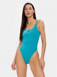 Calvin Klein Swimwear Strój kąpielowy KW0KW02341 Turkusowy. Niebieskie stroje jednoczęściowe Calvin Klein Swimwear, bez wzorów, z syntetyku. Za 200.99 zł.