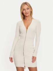 Marciano Guess Sukienka dzianinowa 4BGK91 5661Z Écru Slim Fit. Sukienki Marciano Guess, z aplikacjami, z dzianiny, bez kołnierzyka, bez ramiączek. Za 579.99 zł.