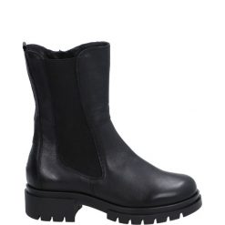 BOTKI DAMSKIE 755003 EGEO NERO. Botki Venezia, bez wzorów, ze skóry, bez obcasa, bez zapięcia. Za 319.00 zł.