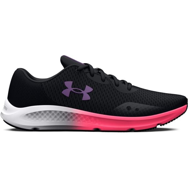 Buty damskie do biegania Under Armour Charged Pursuit 3. Czarne buty do biegania Under Armour, bez wzorów, z gumy, bez zapięcia, do biegania. Za 335.00 zł.