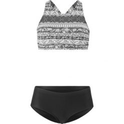 Bikini z biustonoszem bustier (2 części) bonprix czarno-biały z nadrukiem. Bikini marki bonprix. Za 89.99 zł.