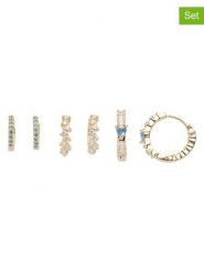 U.S. Polo Assn. Pozłacane kolczyki-kreole (3 pary) z kryształami rozmiar: onesize. Niebieskie kolczyki U.S. Polo Assn., z kryształem, metalowe. Za 69.99 zł.