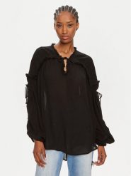 Munthe Bluzka Observation 242100724223 Czarny Loose Fit. Czarne bluzki Munthe, bez wzorów, z wiskozy, bez kołnierzyka, bez ramiączek. Za 569.99 zł.
