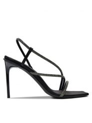 Max Mara Sandały Stark 2424526371600 Czarny. Czarne sandały Max Mara, bez wzorów, z materiału, bez obcasa, na szpilce, bez zapięcia. Za 1,419.00 zł.