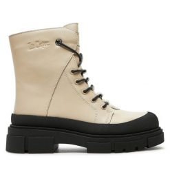 Botki Lee Cooper. Białe botki Lee Cooper, bez wzorów, bez obcasa, na płaskiej podeszwie, bez zapięcia. Za 169.99 zł.