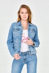 7 FOR ALL MANKIND Damska kurtka jeansowa. Niebieskie kurtki 7 for all mankind, m, bez wzorów, z jeansu, vintage, bez kaptura. W wyprzedaży za 549.99 zł.