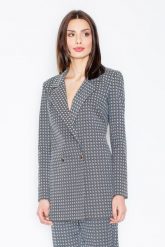 Szara Elegancka Marynarka na Dwa Guziki. Szare marynarki i żakiety Figl, s, bez wzorów, z elastanu, eleganckie, bez ramiączek. Za 299.00 zł.