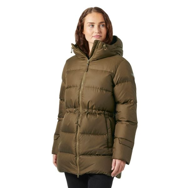 Parka damska z kapturem Helly Hansen Essence Down. Brązowe płaszcze Helly Hansen, na zimę, bez wzorów, z kapturem. W wyprzedaży za 1,225.50 zł.