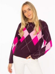 Zwillingsherz Kaszmirowy sweter w kolorze fioletowo-bordowym rozmiar: L. Czerwone swetry Zwillingsherz, l, bez wzorów, z kaszmiru, bez ramiączek. Za 654.95 zł.