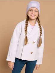 Płaszcz w jodełkę - fioletowy. Fioletowe płaszcze Sinsay, l, bez wzorów, z tkaniny, bez kaptura. Za 24.99 zł.