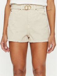 TWINSET Szorty jeansowe 241TT2382 Beżowy Straight Fit. Brązowe szorty Twinset, bez wzorów, z bawełny. Za 679.99 zł.