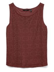 Vero Moda Top w kolorze brązowym rozmiar: XS. Brązowe topy Vero Moda, xs, bez wzorów, bez kołnierzyka, bez ramiączek. Za 48.05 zł.