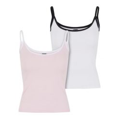 Damski tank top Urban Classics Contrast Basic (x2). Białe topy Urban Classics, bez wzorów, eleganckie, bez kołnierzyka, bez ramiączek. Za 152.50 zł.