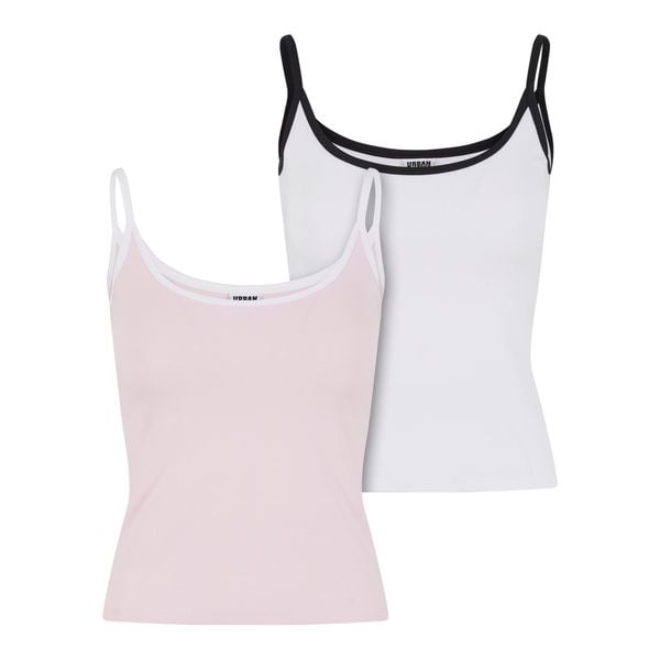 Damski tank top Urban Classics Contrast Basic (x2). Białe topy Urban Classics, bez wzorów, eleganckie, bez kołnierzyka, bez ramiączek. Za 130.50 zł.