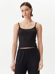 Calvin Klein Jeans Top Logo J20J225312 Czarny Slim Fit. Czarne topy Calvin Klein Jeans, m, bez wzorów, z jeansu, bez kołnierzyka, bez ramiączek. Za 99.99 zł.