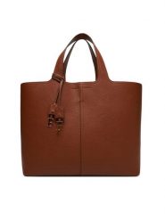 Elisabetta Franchi Torebka BS-57A-52E2 Brązowy. Brązowe shopper bag Elisabetta Franchi, bez wzorów, ze skóry, bez dodatków. Za 2,109.00 zł.