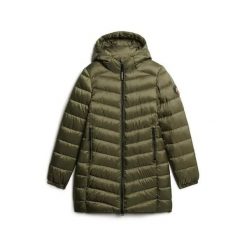 Damska kurtka z kapturem Superdry Fuji. Zielone kurtki Superdry, na zimę, l, bez wzorów, z materiału, z kapturem. Za 612.20 zł.