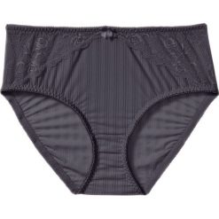 Figi maxi bonprix antracytowy. Szare figi bonprix, bez wzorów, z koronki. Za 34.99 zł.