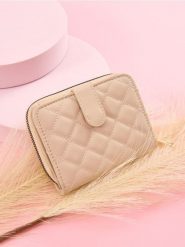 Portfel - kremowy. Białe portfele Sinsay, bez wzorów, z materiału. Za 25.99 zł.