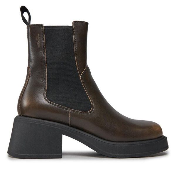 Botki Vagabond Shoemakers. Brązowe botki Vagabond Shoemakers, bez wzorów, bez obcasa, na słupku, bez zapięcia. Za 769.99 zł.