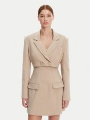 BARDOT Marynarka 59657JB Beżowy Regular Fit. Brązowe marynarki i żakiety Bardot, xl, bez wzorów, z wiskozy, bez ramiączek. Za 409.99 zł.