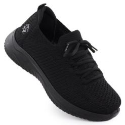 Buty sportowe damskie Vinceza 17366 czarne. Czarne buty treningowe bez wzorów, z gumy, bez zapięcia. W wyprzedaży za 171.45 zł.