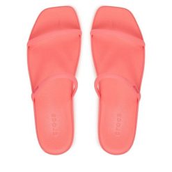 Klapki Crocs. Czerwone klapki Crocs, bez wzorów, bez obcasa, bez zapięcia. Za 179.99 zł.