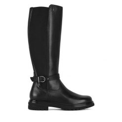 Kozaki U.S. Polo Assn. Czarne kozaki U.S. Polo Assn., bez wzorów, bez obcasa, na płaskiej podeszwie, bez zapięcia. Za 579.99 zł.