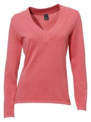 Heine Sweter w kolorze koralowym rozmiar: 40. Czerwone swetry Heine, bez wzorów, z bawełny, bez ramiączek. Za 78.99 zł.