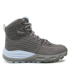 Trapery Viking. Szare traperki Viking, bez wzorów, z gore-texu, bez obcasa, bez zapięcia. Za 919.99 zł.