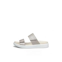 Sandały damskie Ecco Slide. Brązowe sandały ECCO, bez wzorów, z materiału, eleganckie, bez obcasa, bez zapięcia. Za 428.00 zł.