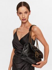 PINKO Torebka Love Classic Puff Cl AI 23-24 PLTT 100038 A0F2 Czarny. Czarne kopertówki Pinko, bez wzorów, ze skóry, wizytowe, bez dodatków. Za 1,225.00 zł.
