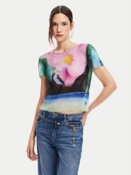 Desigual T-Shirt Plisa 24WWTK95 Kolorowy Slim Fit. T-shirty Desigual, s, bez wzorów, z syntetyku, bez kołnierzyka, bez ramiączek. Za 149.99 zł.
