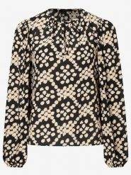 More & More Bluzka w kolorze czarno-beżowym rozmiar: 36. Czarne bluzki More & More, s, bez wzorów, z wiskozy, klasyczne, bez kołnierzyka, bez ramiączek. Za 100.52 zł.