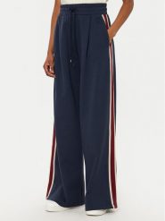 Weekend Max Mara Spodnie palazzo Marsala 2515781011 Granatowy Wide Leg. Niebieskie spodnie materiałowe Weekend Max Mara, bez wzorów, z bawełny. Za 849.99 zł.
