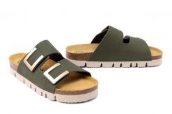 DR. BRINKMANN 700802-07 grun, klapki damskie. Zielone klapki Dr. Brinkmann, bez wzorów, ze skóry, bez obcasa, bez zapięcia. Za 309.90 zł.