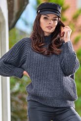 Awama Sweter Damski Model A389 Grafit. Swetry Awama, bez wzorów, bez ramiączek. Za 218.60 zł.