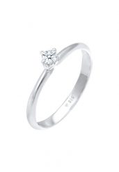 Elli DIAMONDS Damski pierścionek filigranowy Classic z diamentem (0.11 ct.) w srebrze 925 Sterling Silver Pierścionki. Szare pierścionki Elli DIAMONDS, z brylantem, pozłacane. Za 1,439.99 zł.
