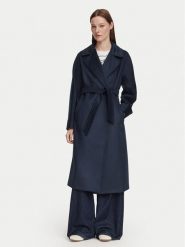 Weekend Max Mara Płaszcz wełniany Resina 2625016021 Granatowy Regular Fit. Niebieskie płaszcze Weekend Max Mara, na zimę, bez wzorów, z wełny, bez kaptura. Za 3,379.00 zł.