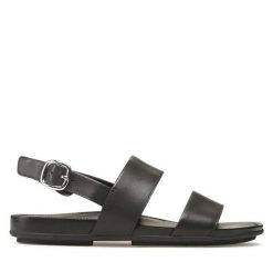 Sandały FitFlop. Czarne sandały FitFlop, bez wzorów, bez obcasa, na płaskiej podeszwie, bez zapięcia. Za 569.99 zł.