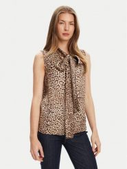 Marciano Guess Bluzka 5YGH12 7298A Brązowy Regular Fit. Brązowe bluzki Marciano Guess, z aplikacjami, z wiskozy, bez kołnierzyka, bez ramiączek. Za 779.99 zł.