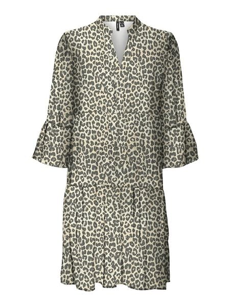 Vero Moda Sukienka w kolorze beżowo-brązowym rozmiar: XS. Brązowe sukienki Vero Moda, s, bez wzorów, z materiału, bez kołnierzyka, bez ramiączek, mini. Za 56.66 zł.