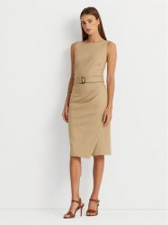 Lauren Ralph Lauren Sukienka codzienna 200925753001 Beżowy Slim Fit. Brązowe sukienki Lauren Ralph Lauren, na co dzień, bez wzorów, z wiskozy, bez kołnierzyka, bez ramiączek, proste. Za 819.99 zł.