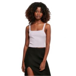 Damska krótka bluzka z dzianiny Urban Classics. Białe bluzki Urban Classics, bez wzorów, z dzianiny, bez kołnierzyka, bez ramiączek. Za 168.00 zł.